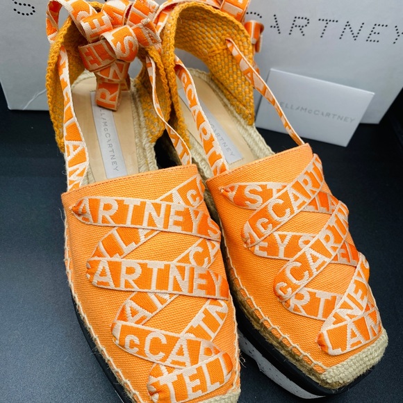 🎊Host Pick🪅Stella McCartney Women’s Gaia Canvas Espadrilles Size 38 AUTHENTIC - Picture 3 of 8